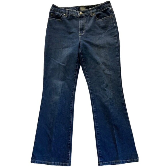 Additions By Chicos Jeans Women 10 Short Wash Denim Blue Straight Leg Classic - Picture 1 of 4